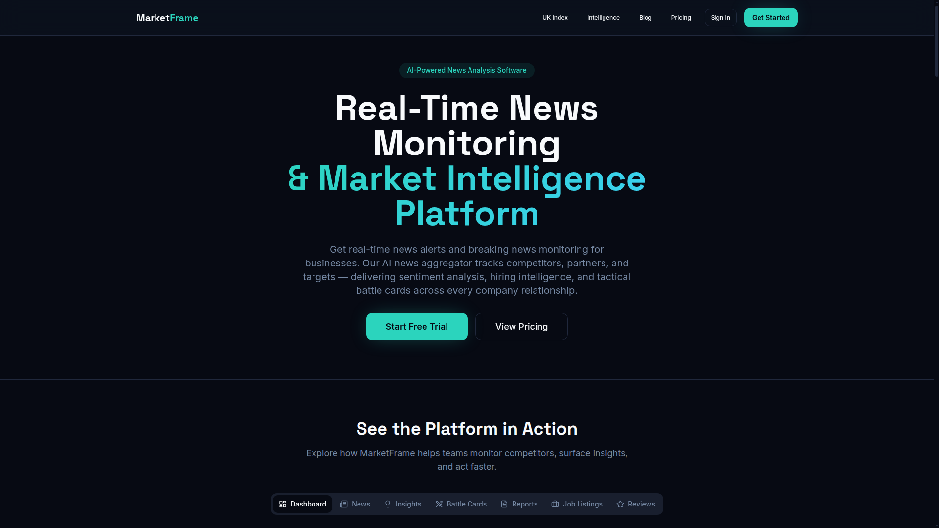 Screenshot of Marketframe