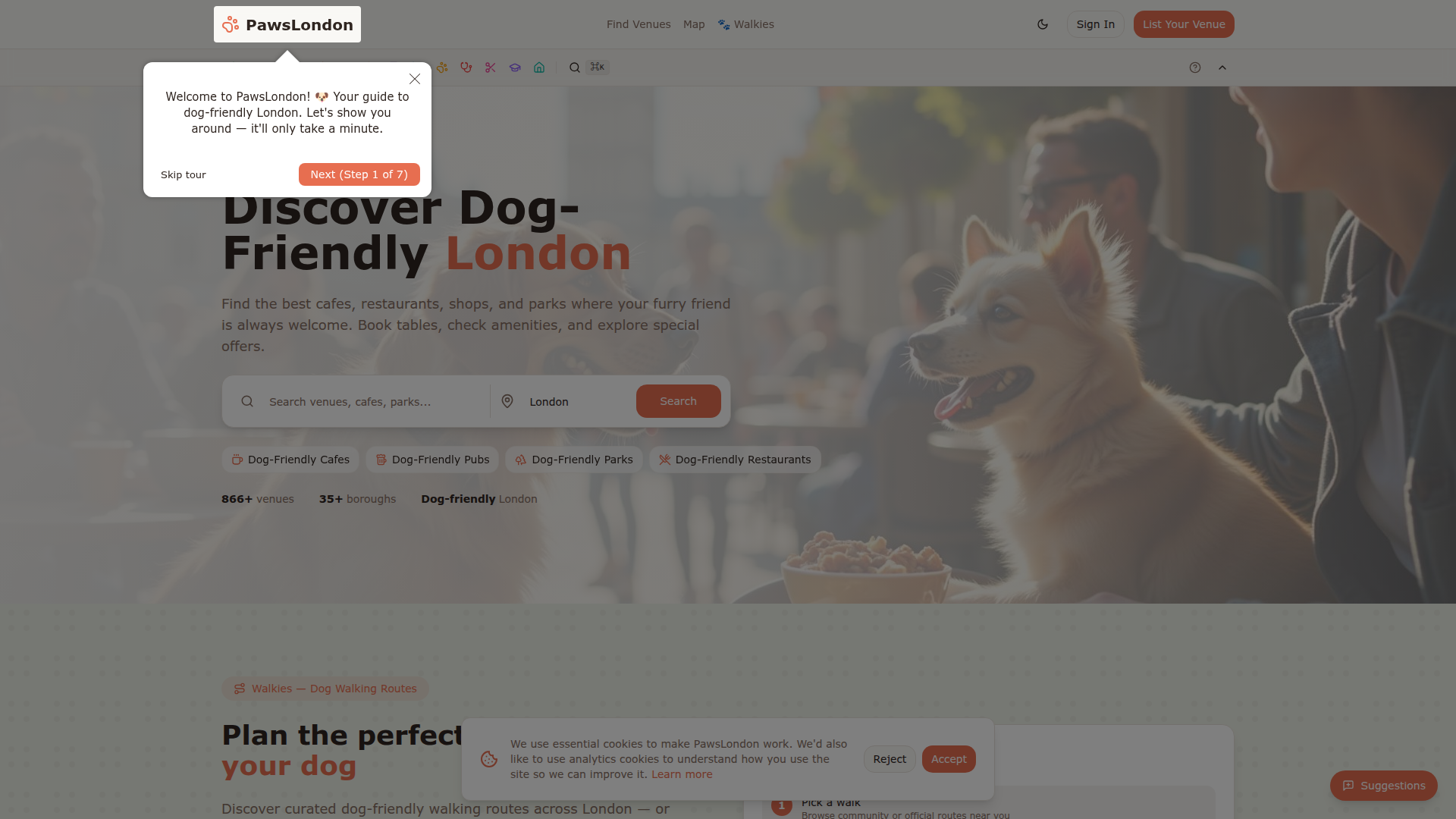 Screenshot of Paws of London
