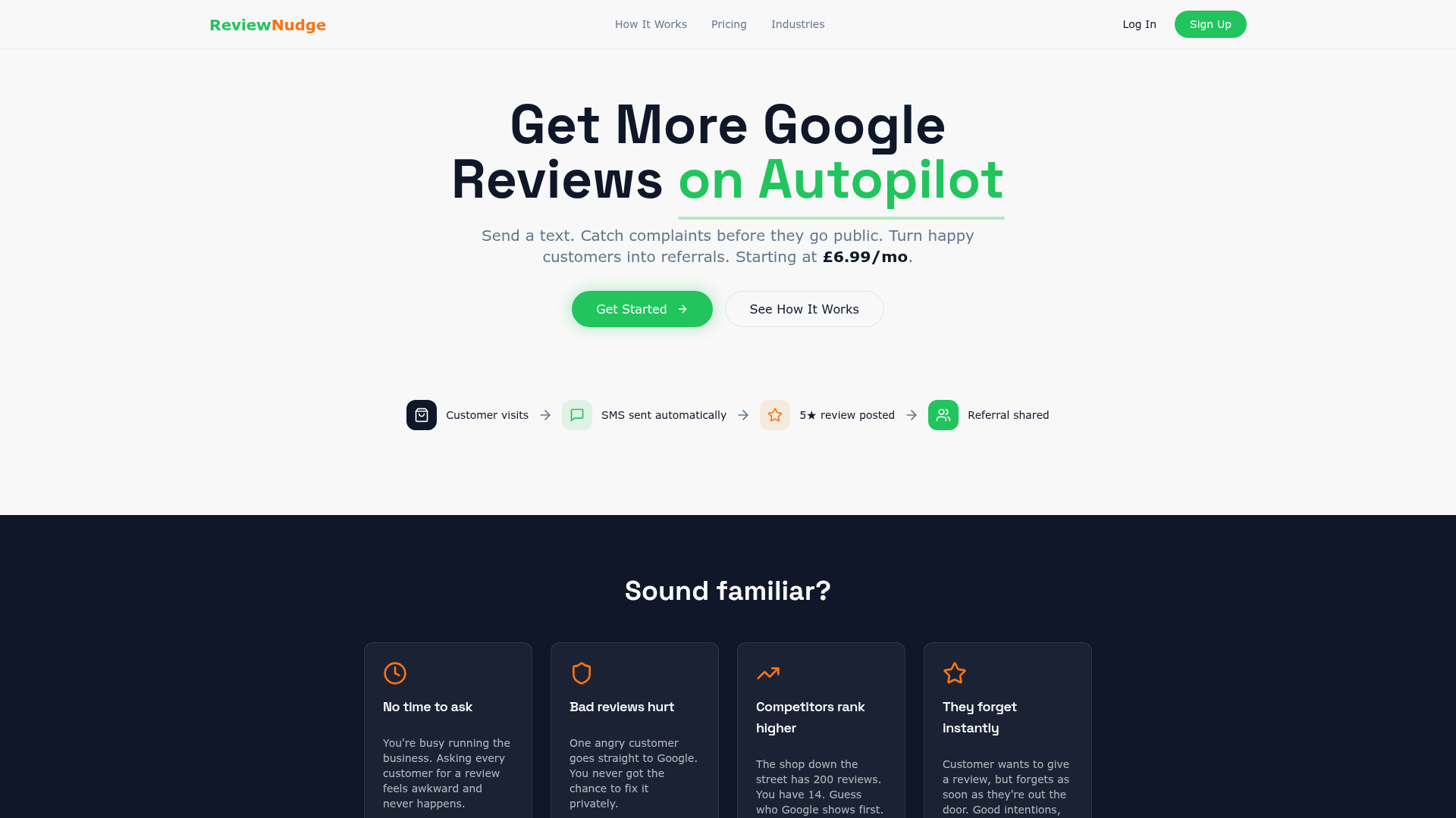 Screenshot of ReviewNudge