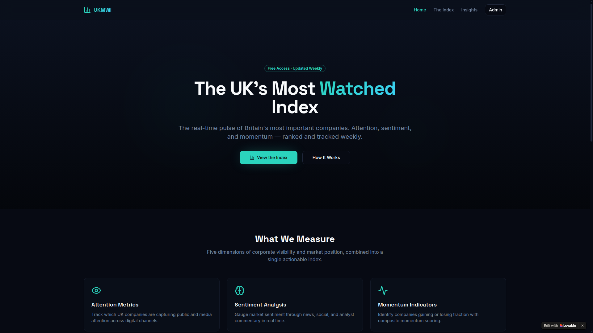 Screenshot of UKMWI